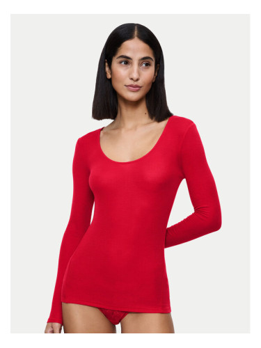 Triumph Тениска на пижама Bauty Layers 10225060 Червен Slim Fit