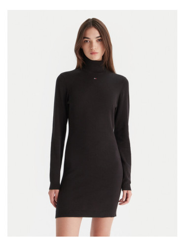 Tommy Jeans Плетена рокля Ess DW0DW21958 Черен Slim Fit