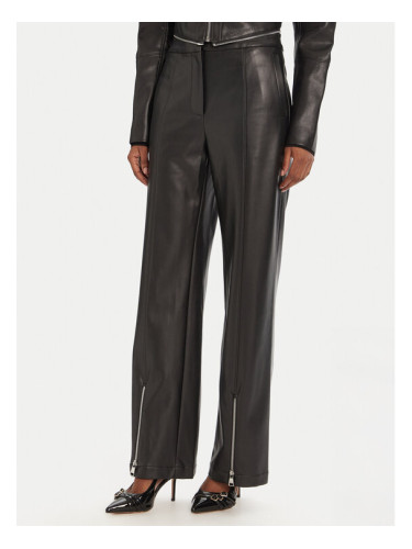 KARL LAGERFELD Панталони от имитация на кожа A3W10091 Черен Straight Fit