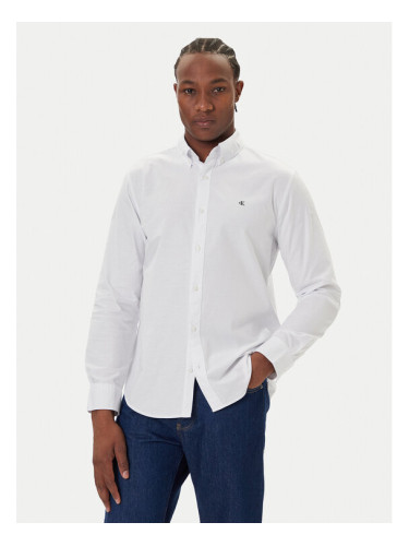 Calvin Klein Jeans Риза Oxford Classic LV140EM125 Бял Regular Fit