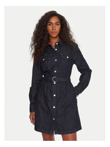 Tommy Jeans Дънкова рокля DW0DW21649 Тъмносин Regular Fit