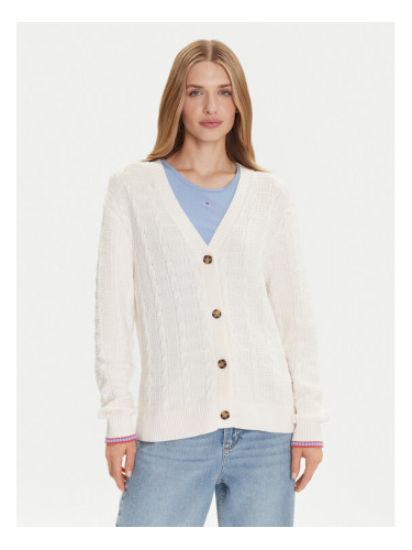 Tommy Jeans Кардиган Cable DW0DW21681 Екрю Relaxed Fit