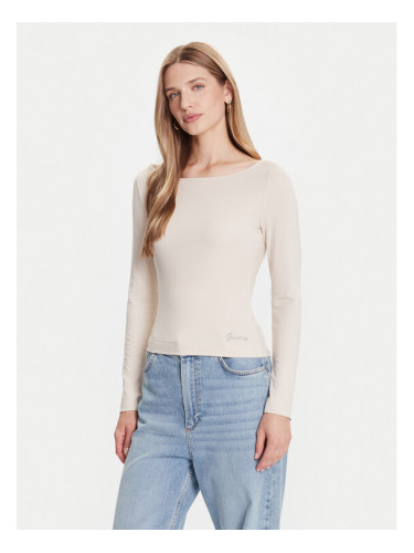 Guess Блуза W5BP46 KCYV2 Бежов Slim Fit