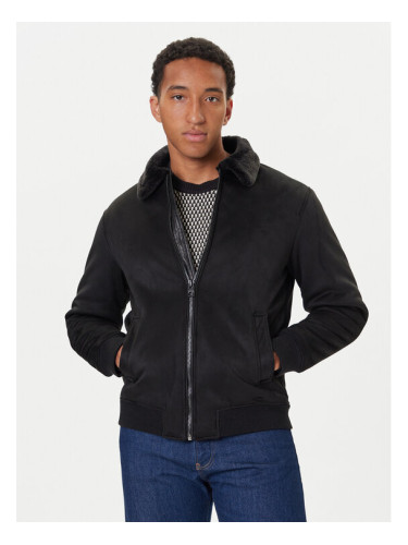 Guess Яке от имитация на кожа M5BL43 W2302 Черен Regular Fit