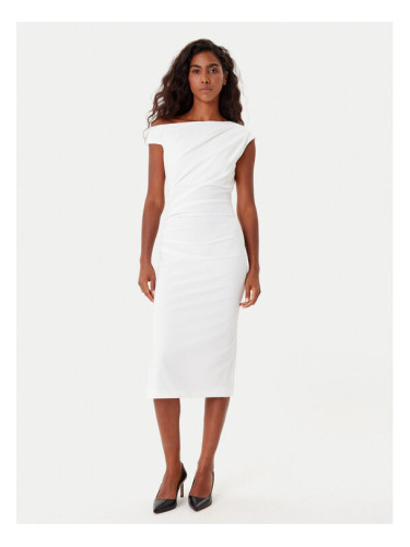 Rinascimento Коктейлна рокля CFC0125334003 Бял Slim Fit