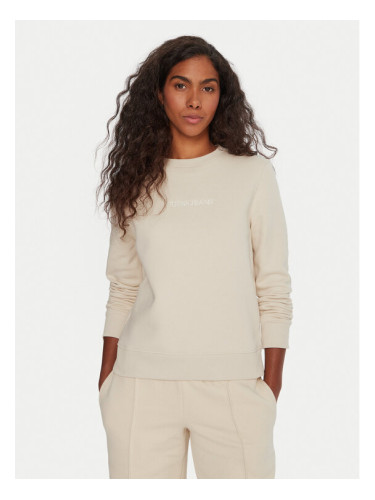 Guess Jeans Суитшърт W4YQ10 KC811 Бежов Regular Fit