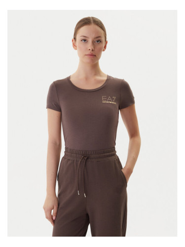 EA7 Emporio Armani Тишърт 8NTT65 TJDQZ U6063 Кафяв Slim Fit