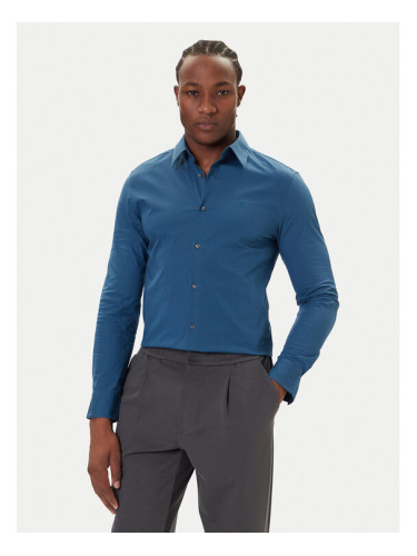 Calvin Klein Риза LV04LB145G Син Slim Fit