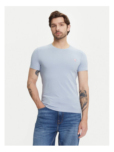 Guess Тишърт M2YI24 J1314 Светлосиньо Slim Fit