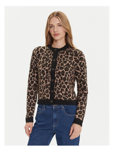 Tommy Jeans Кардиган Leopard DW0DW21968 Кафяв Regular Fit