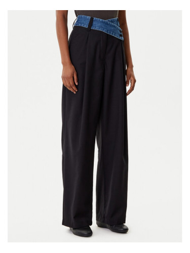 Desigual Текстилни панталони Denimwaist 25WWPW03 Черен Wide Leg