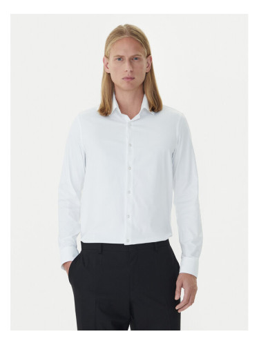 Calvin Klein Риза LV019EU025 Бял Slim Fit