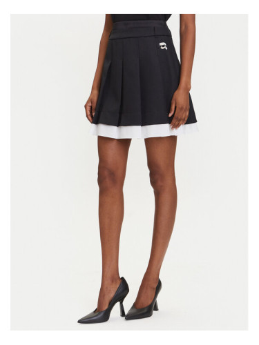 KARL LAGERFELD Мини пола A3W12021 Черен Regular Fit