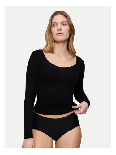 Triumph Тениска на пижама Bauty Layers 10225060 Черен Slim Fit