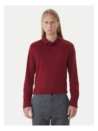 Calvin Klein Тениска с яка и копчета LV040EM909 Бордо Regular Fit