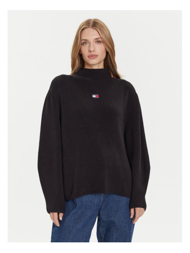 Tommy Jeans Пуловер Badge DW0DW21676 Черен Relaxed Fit