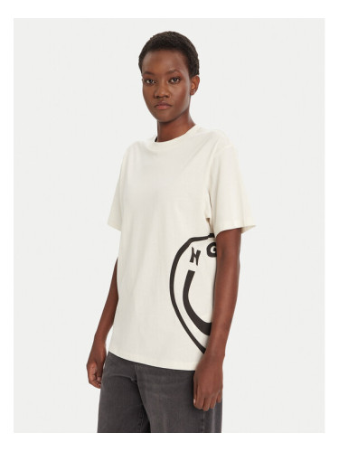 HUGO Тишърт Vintage 50545053 Екрю Loose Fit