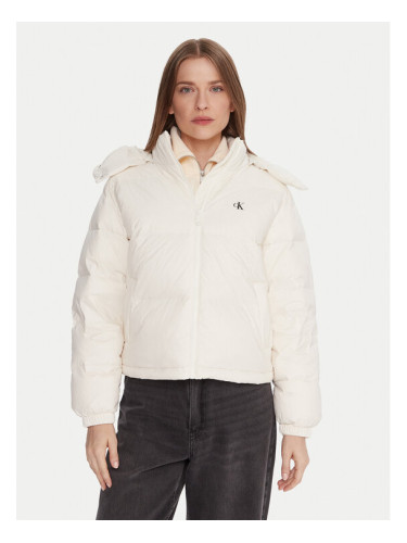 Calvin Klein Jeans Пухено яке Essential LV047D501G Екрю Relaxed Fit