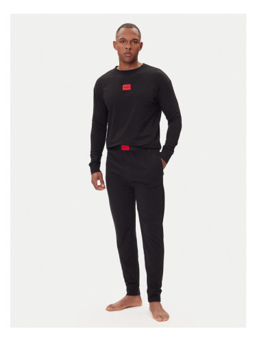 HUGO Пижама Galaxy 50549188 Черен Regular Fit