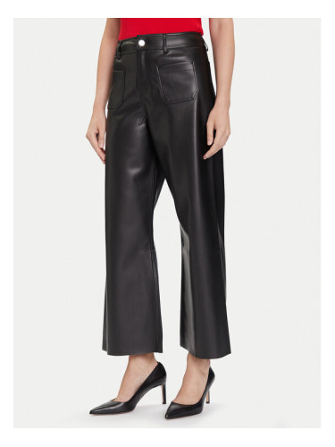 Morgan Панталони от имитация на кожа 242-PCHOU Черен Wide Leg