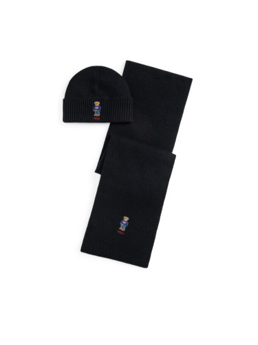 Polo Ralph Lauren Комплект шал и шапка 449P02050001 Черен