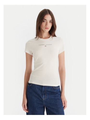 Tommy Jeans Тишърт Bling Linear DW0DW21550 Бял Slim Fit