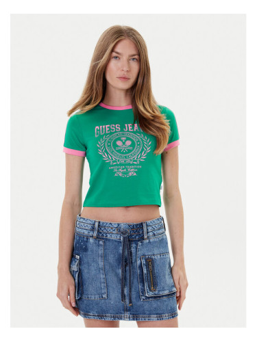 Guess Jeans Тишърт W5YI03 J1314 Зелен Regular Fit