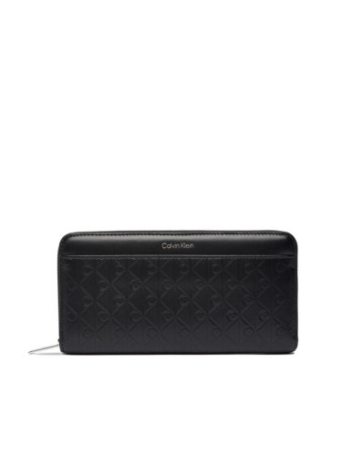 Calvin Klein Портфейл Emblem Aop Embossed Long Wallet LV04F1097G Черен