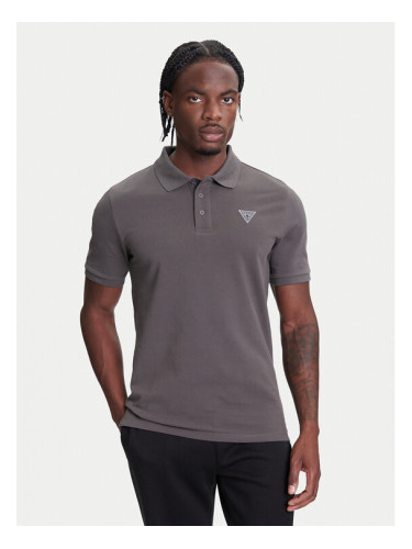 Guess Тениска с яка и копчета Z5YP02 K9WF1 Сив Regular Fit