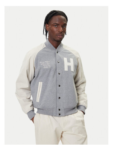 Tommy Hilfiger Яке бомбър Mix Media Varsity MW0MW39684 Сив Regular Fit