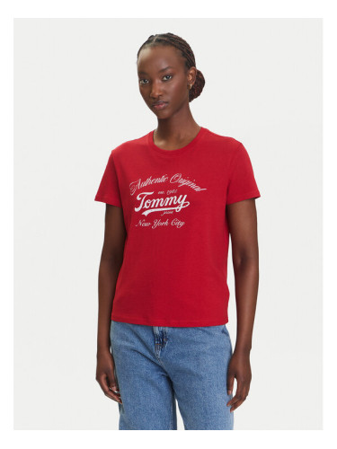 Tommy Jeans Тишърт Essential DW0DW21404 Червен Regular Fit
