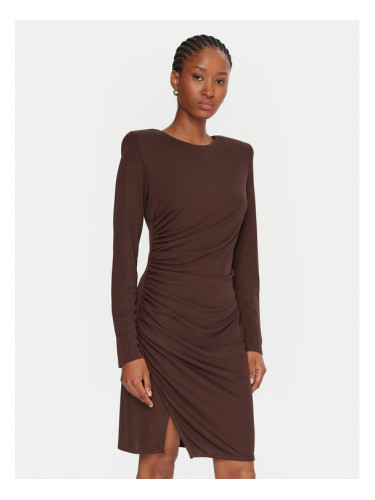 Gaudi Коктейлна рокля 521FD14009 Кафяв Slim Fit