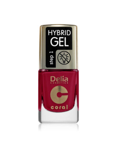 Delia Cosmetics Coral Nail Enamel Hybrid Gel гел лак за нокти цвят 103 Juicy Raspberry 11 мл.