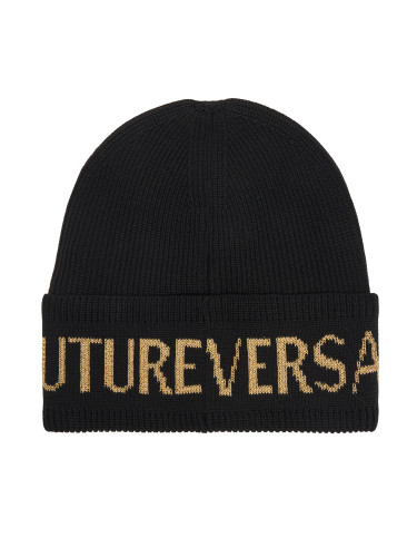 Шапка Versace Jeans Couture Big Beanie 79YAZK40 Черен