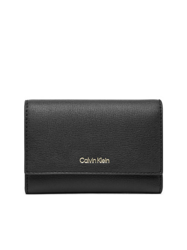 Портфейл Calvin Klein Foil Logo Trifold W/ Zip Pocket LV04F1117G Черен