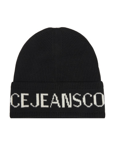 Шапка Versace Jeans Couture Big Beanie 79YAZK40 Черен