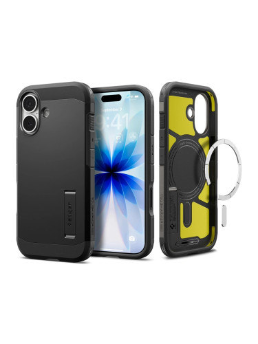 Оригинален кейс Spigen Tough Armor T Magsafe, За iPhone 17 (6.3), Черен