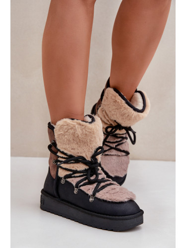Дамски Снежни Обувки С Козина D.Franklin Черни