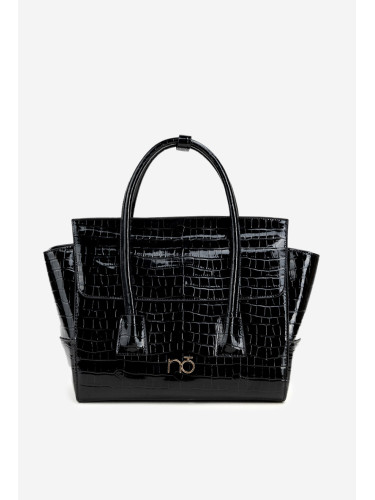 Лаковава чанта куфар със тиснение NOBO