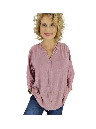 Pri Elegant oversize Brocade tunic shirt with longer back NEVADA