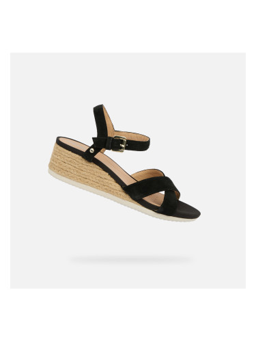 Черни сандали на платформа Geox Ischia Corda