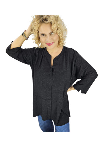 Pri Elegant oversize Brocade tunic shirt with longer back NEVADA