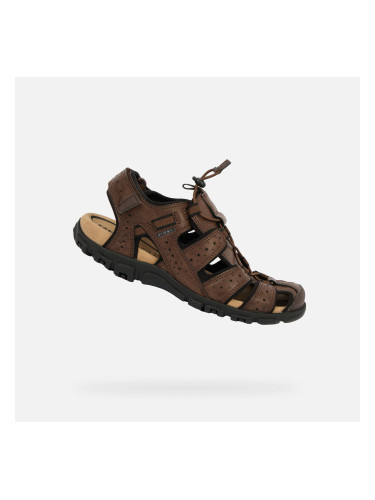 Dark Brown Men's Sandals Geox Omo Sandal Strada - Mens