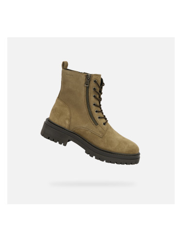 Khaki Women's Ankle Boots Geox Iridea - Ladies