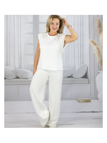 Pri Women's tracksuit t-shirt with cushioned wide pants in butter fabric MAVA