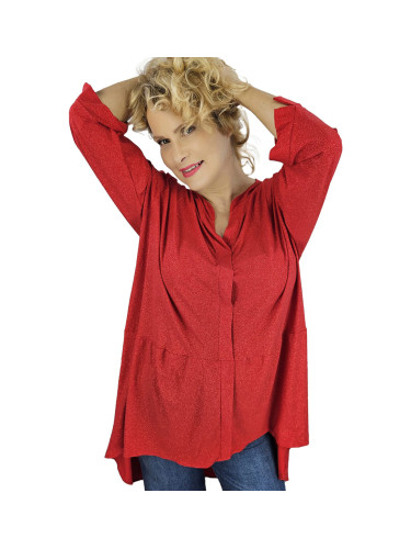 Pri Elegant oversize Brocade tunic shirt with longer back NEVADA