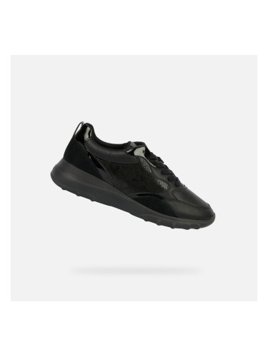 Black Women's Geox Alleniee Sneakers - Women's
