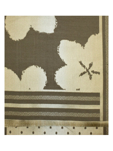 Pri Elegant double-sided scarf with gold thread and floral pattern