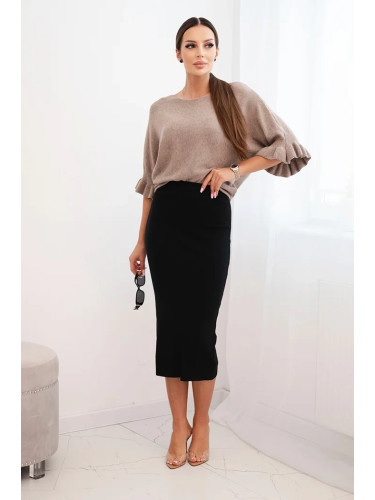 Дамска пола тип „калъф“ с ластик на талията