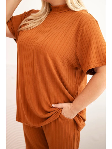 Kesi 3-piece women's Plus Size set camel